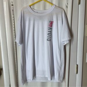 White Short Sleeve Tee with Japan Graphic